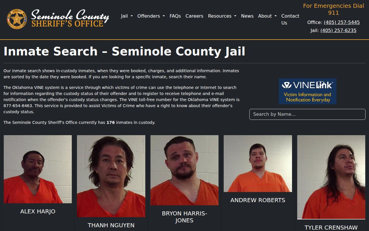 Seminole County warrant lookup, sheriff custody search frame