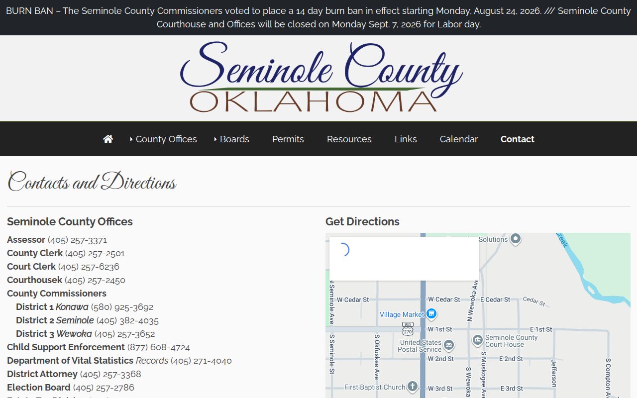 Seminole County warrant records, county court contact directory frame