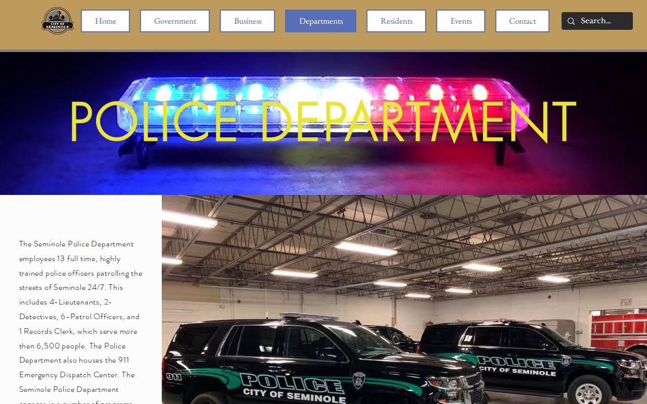 Seminole County warrant records, Seminole Police Department contact frame