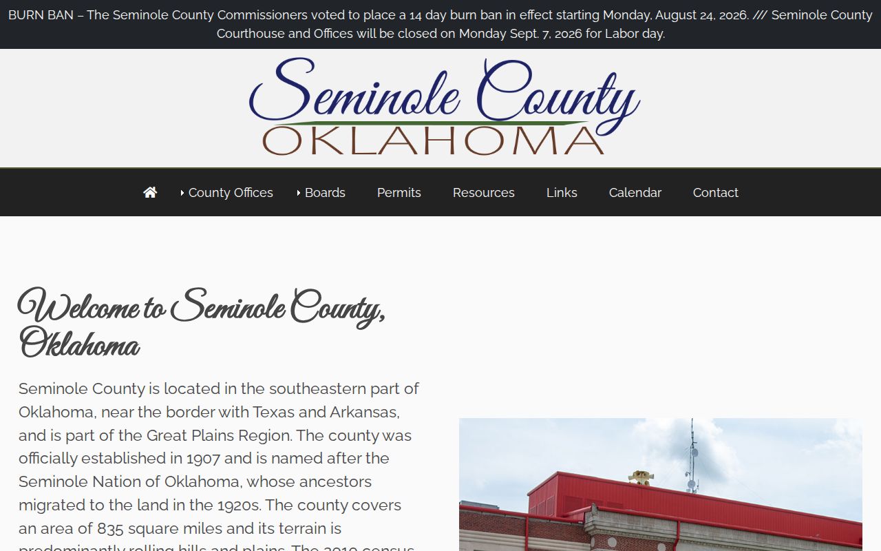 Seminole County warrant records, county courthouse context frame