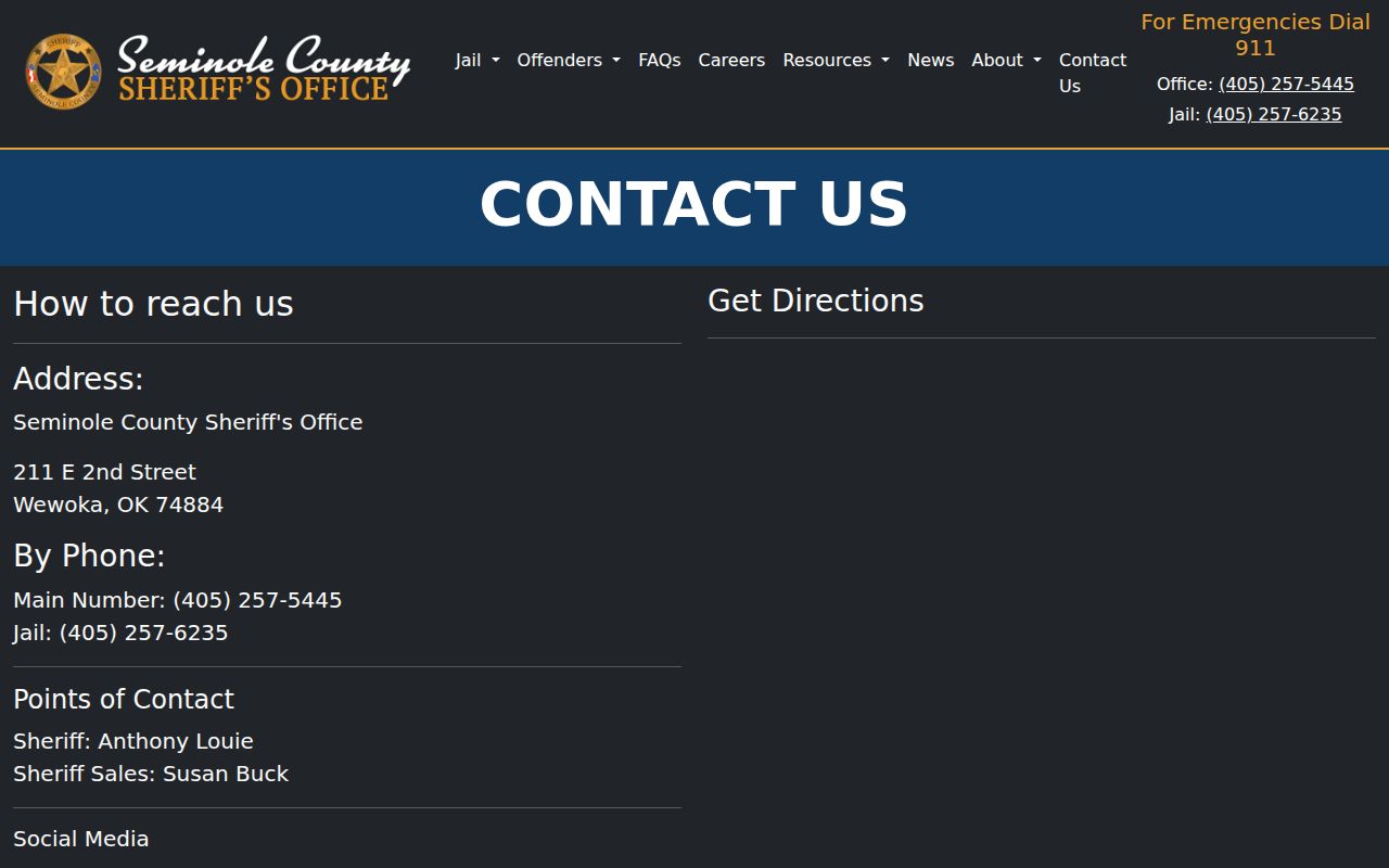 Seminole County outstanding warrants, sheriff contact block in Wewoka
